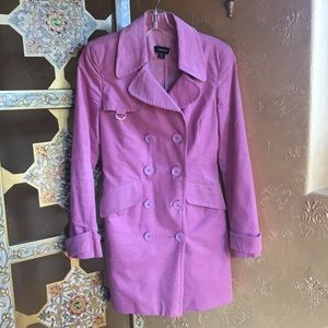 Bebe suede double-breasted jacket in pink!